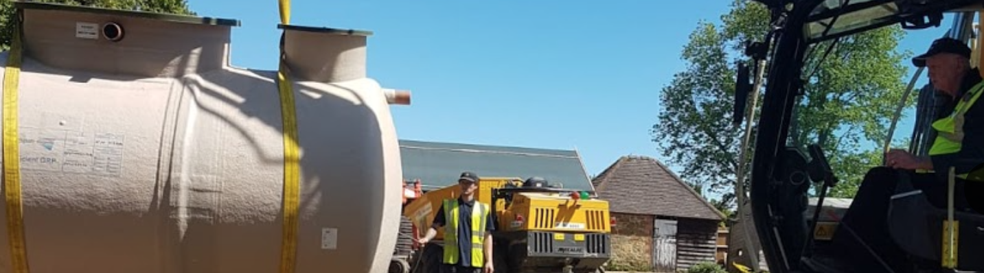 ASL installing a treatment plant for a new private sewage system.