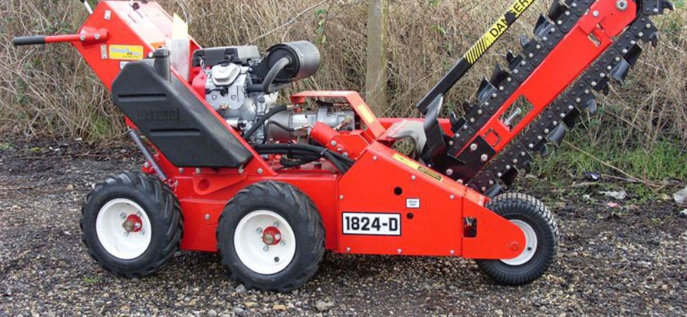 ASL's own trencher used to dig out the channel for pumping mains.