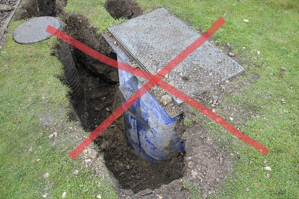 An imploded sewage tank due to fatigue