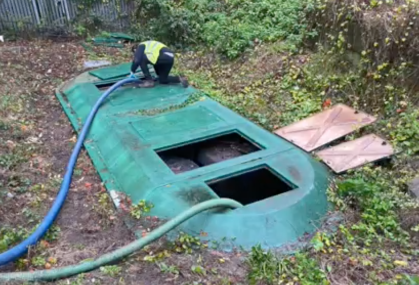 A treatment plant in the ground.