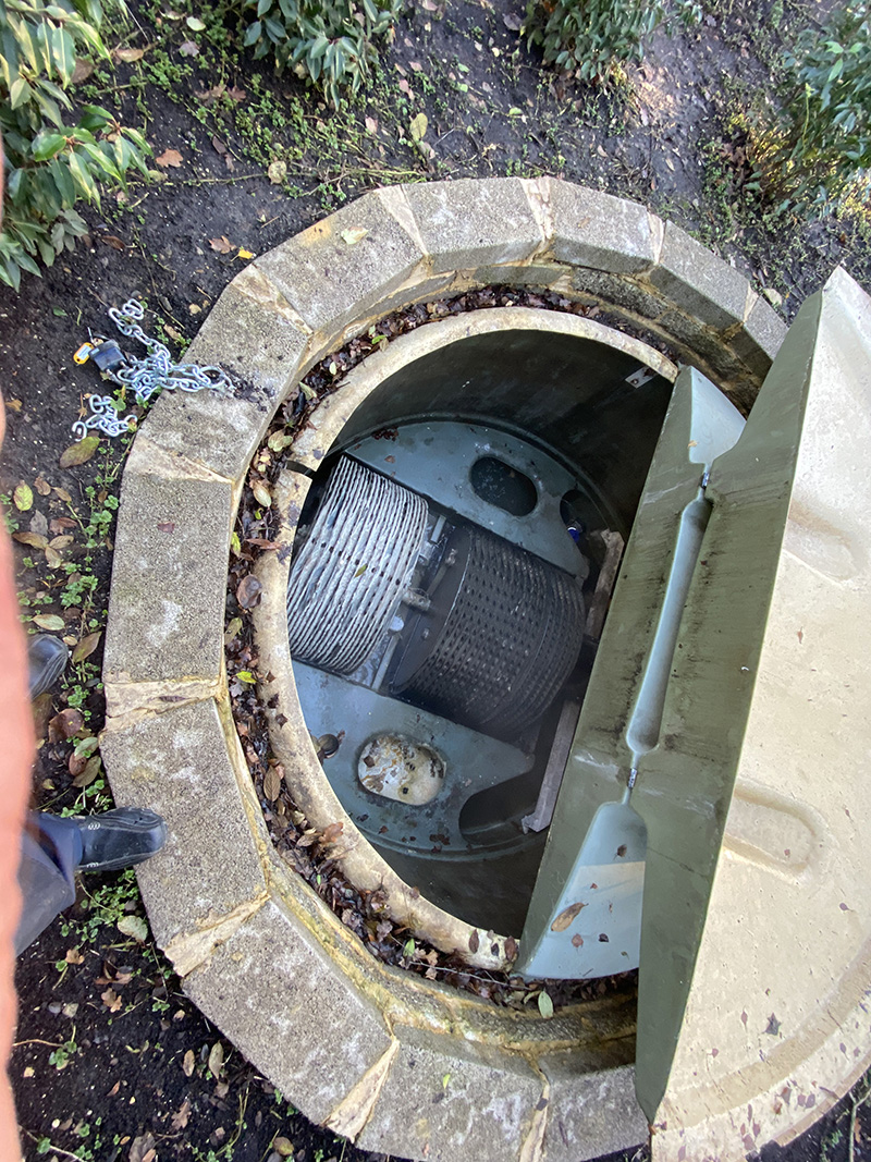 A photo of a treatment plant caked in fat, grease and oil.