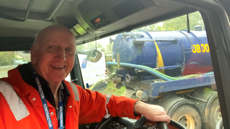 This is a photo of our Gerry in action attending a septic tank empty job