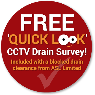 FREE 'Quick Look' drain survey with a blocked drain call out from ASL Limited.