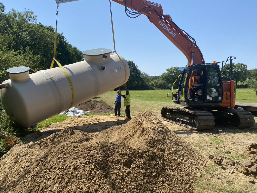 A “state of the art” domestic sewage treatment plant being fitted by ASL Limited