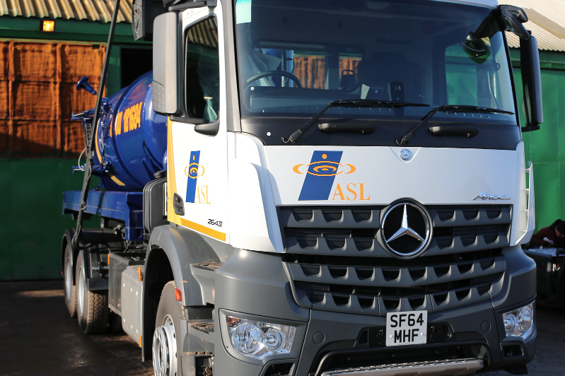 The ASL Limited gully sucker tanker ready to go out and unblock commercial road drains.