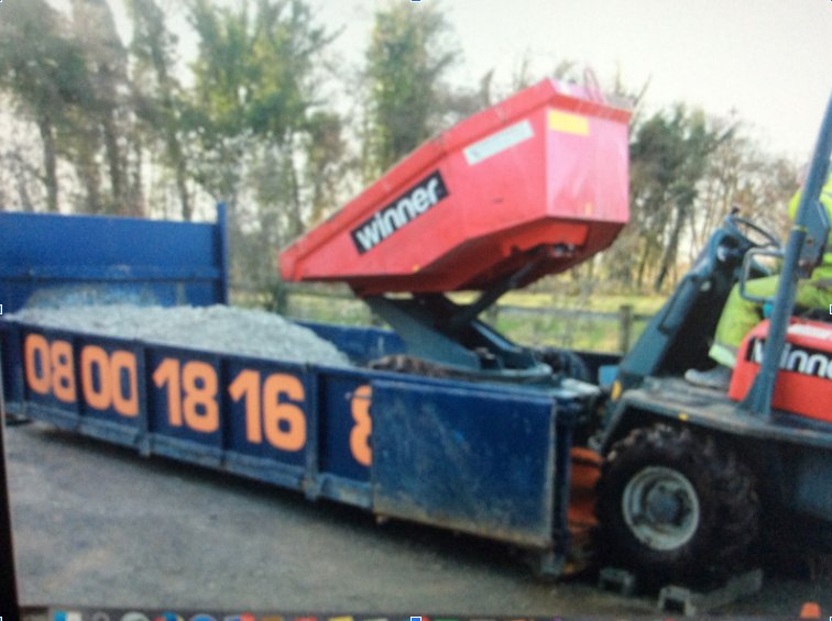 One of ASL Limited's interchangeable lorries with the skip and bucket.