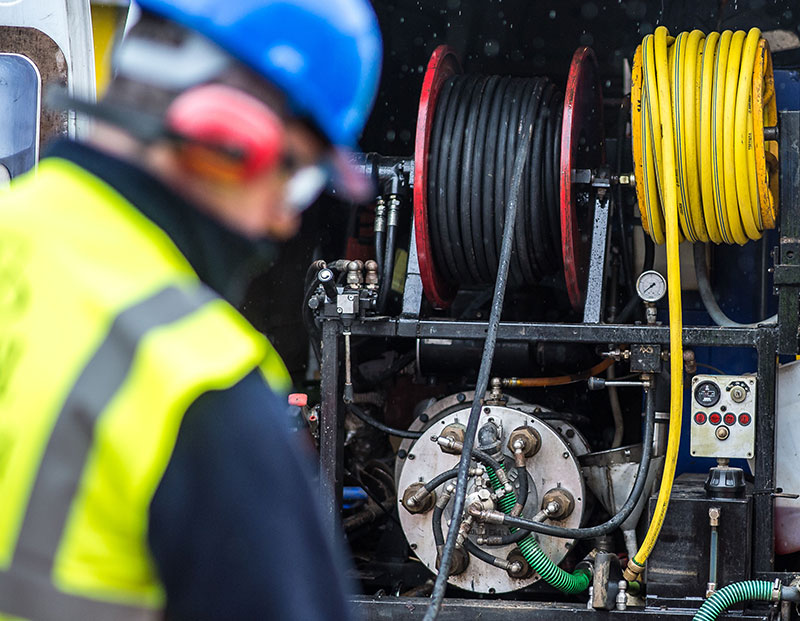 This is an image of ASL's blocked drains van fully equipped with jetting machine.