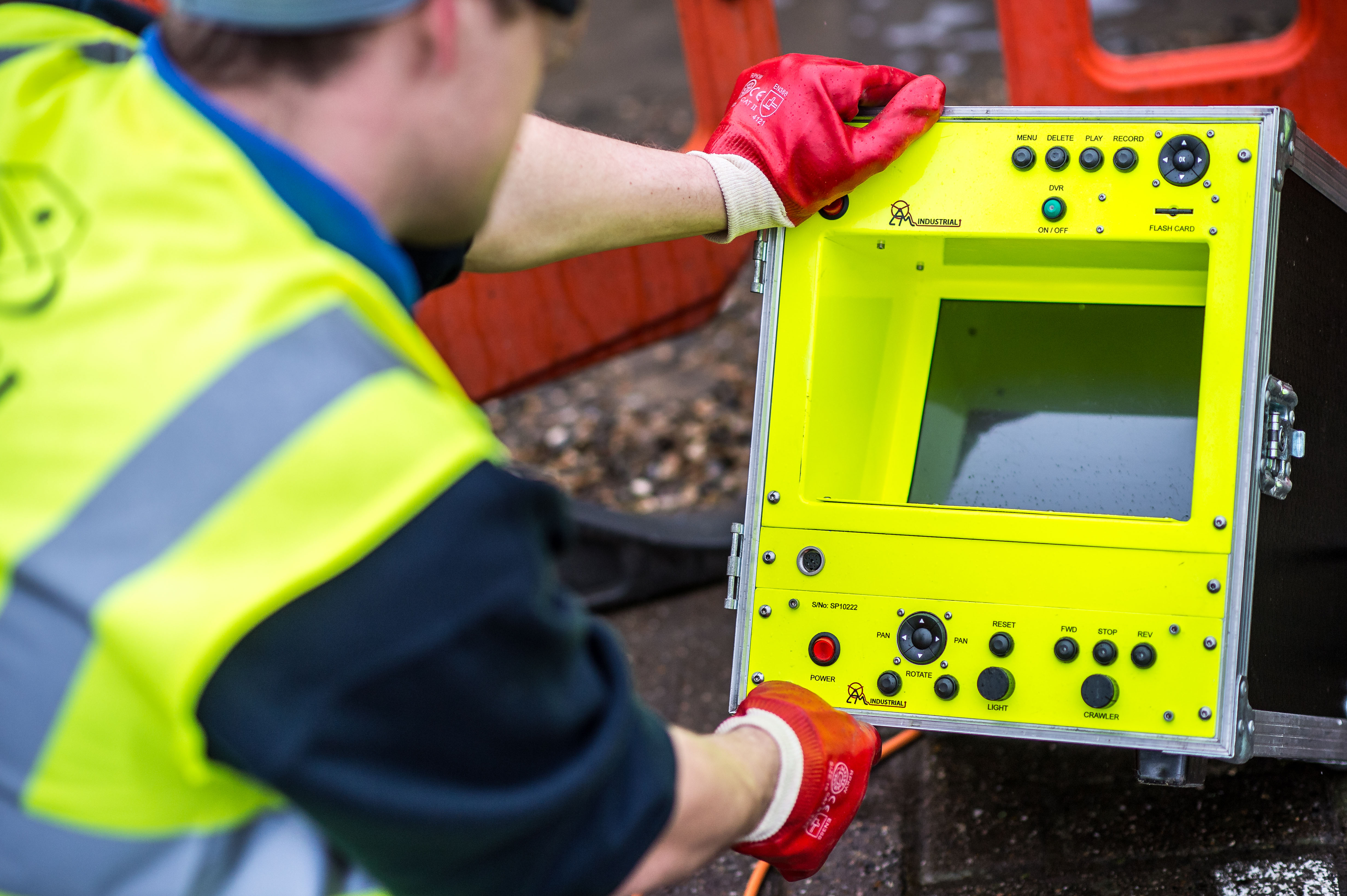 A photo of CCTV drain survey to investigate suspected surface water presence in the sewage system.