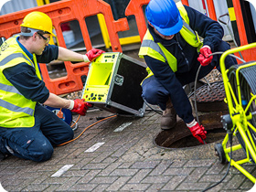 ASL Limited engineers carrying out a full CCTV survey of drains.