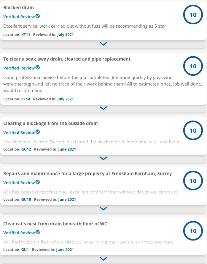 This is a screen shot of some of our latest reviews on Checkatrade.