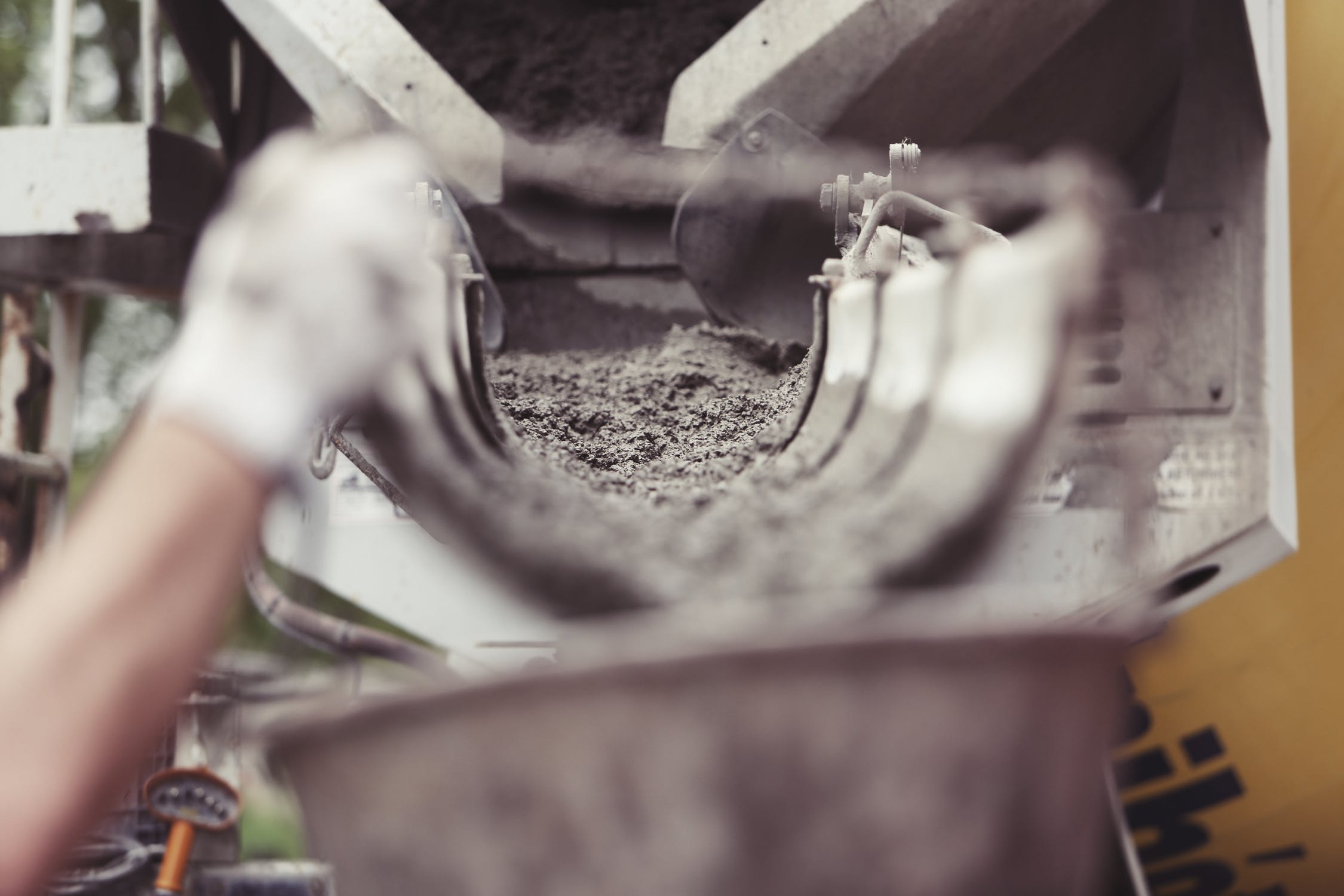 A photo of concrete being mixed that could end up in your drains.