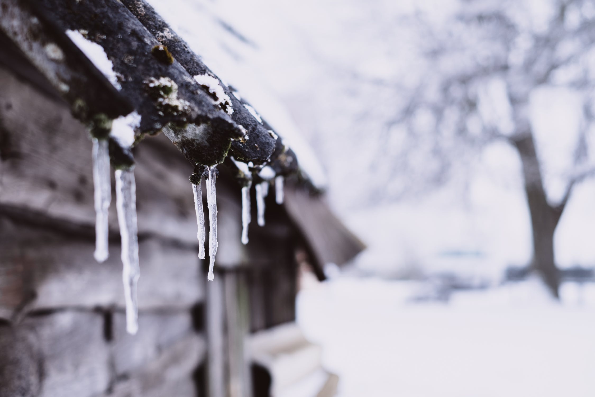 An image of icicles hanging from water pipes in winter.