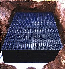 This is an image of a rainwater soakaway crate.