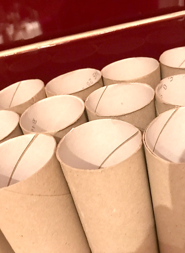 A photo of toilet roll tubes which must not go down your toilet.