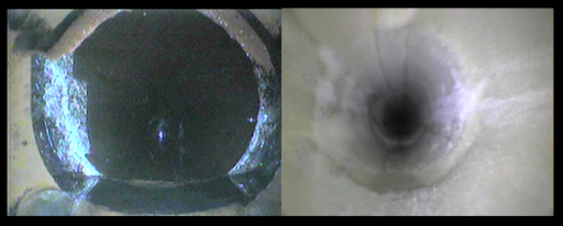 This image shows a damaged drain before and after repair by structural lining.