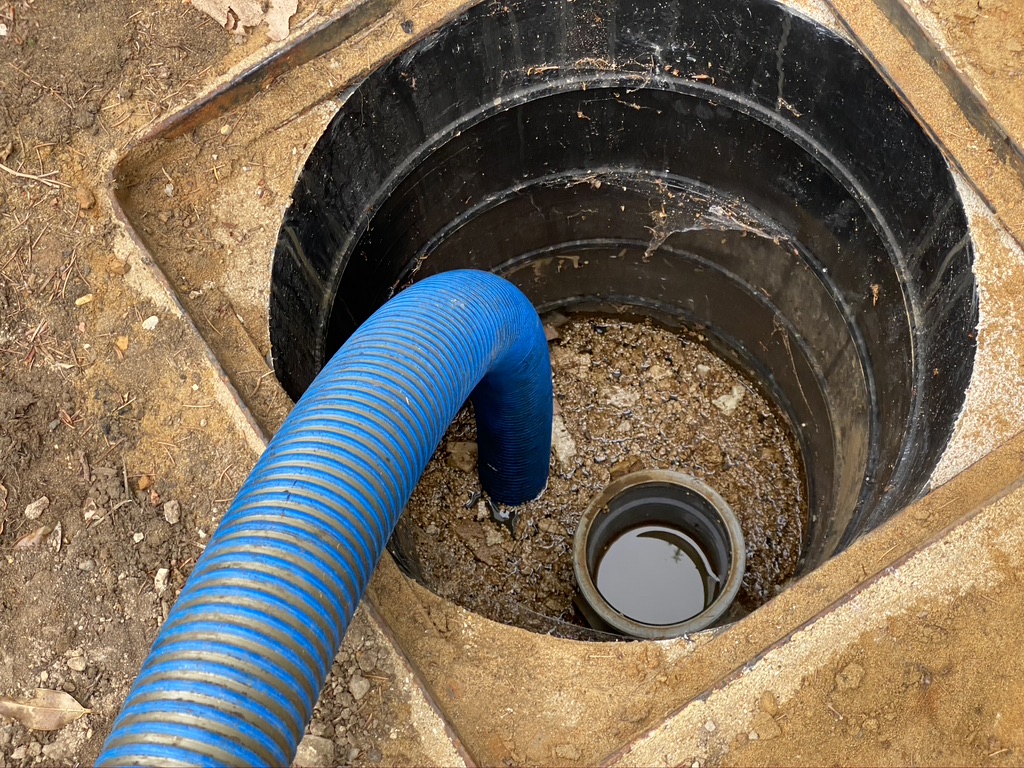 This image shows a septic tank being used in a upgrade conversion to a treatment plant.