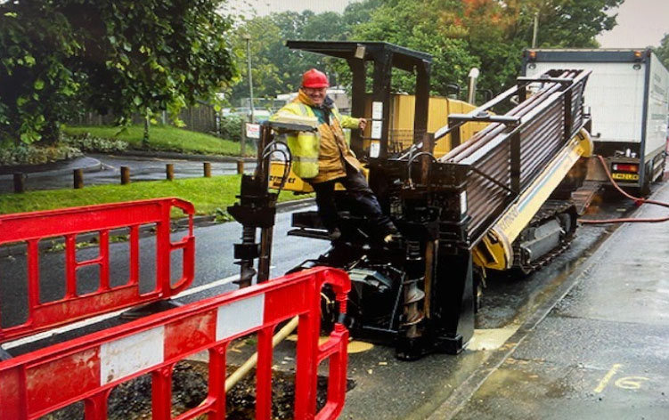 An image of directional boring for larger diameter pipework.