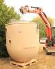 Sewage treatment plant tank installation.