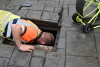 Our Liam clearing a blocked drain