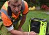 Our Liam explaining what he was seeing through the drain camera.