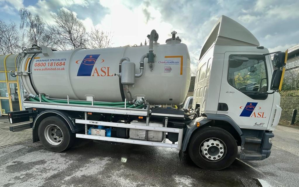ASL Limited septic tank emptying tanker for all tank emptying in Guildford Surrey and the surrounding counties.