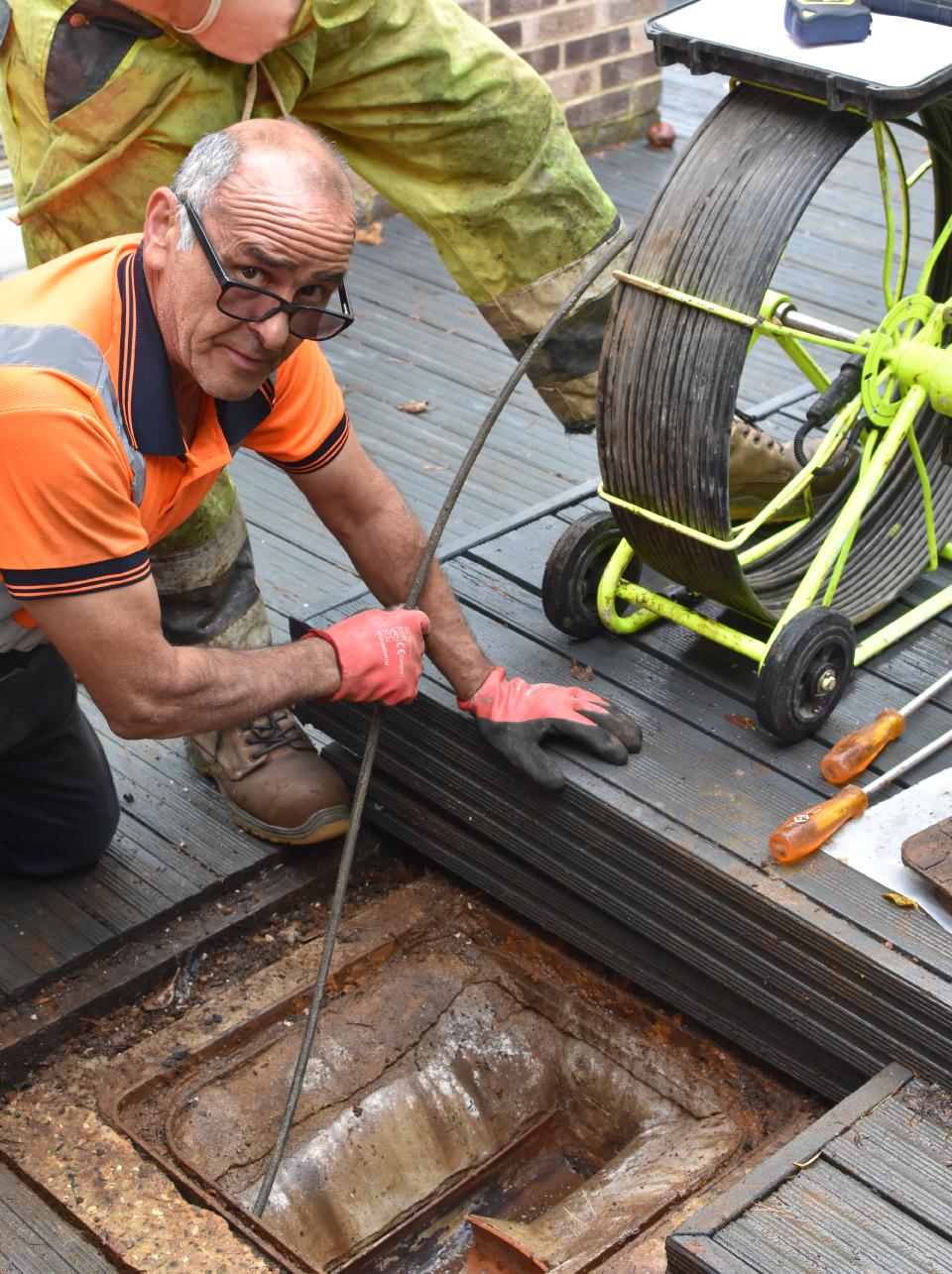 Our John carrying out regular drain maintenance.