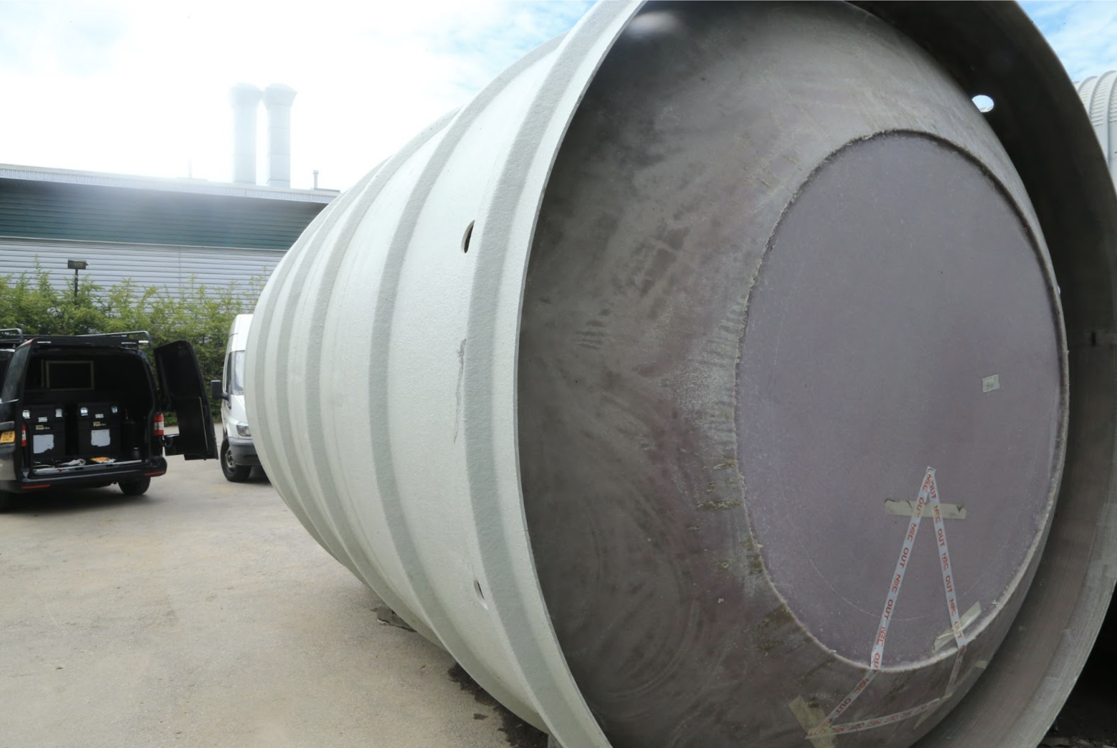 A photo of a cesspit holding tank ready for installation by ASL Limited drainage and private sewage system specialists
