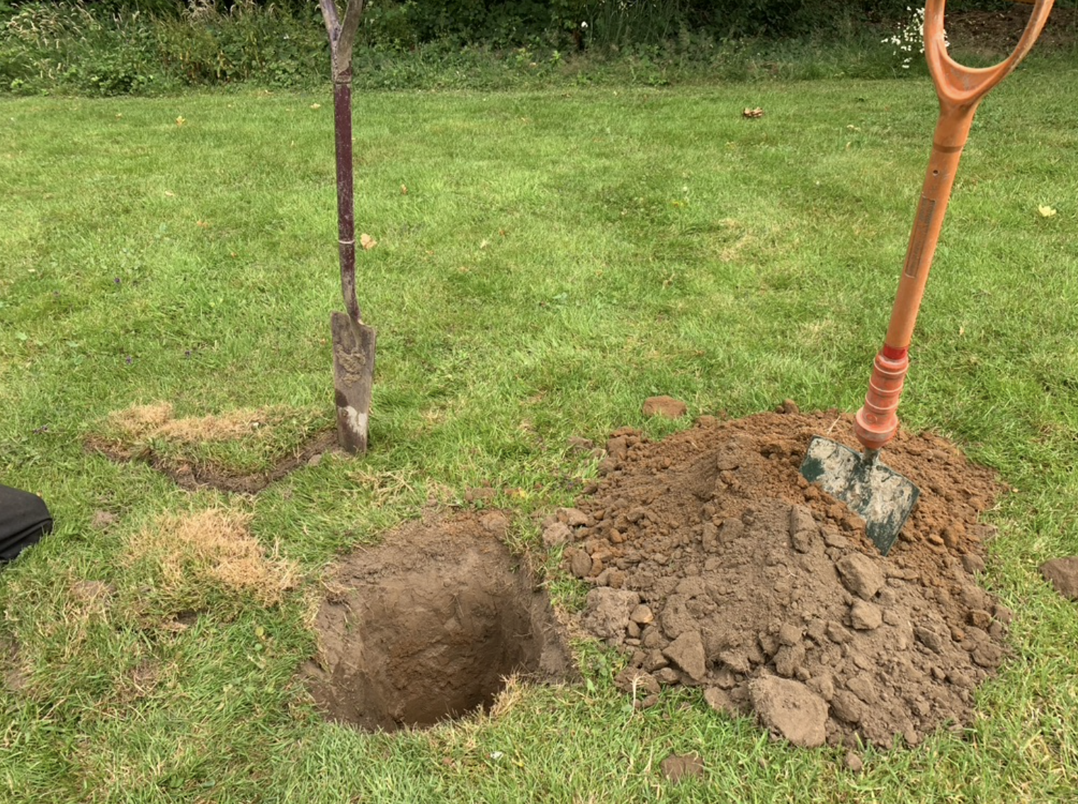 A photo of a percolation test hole