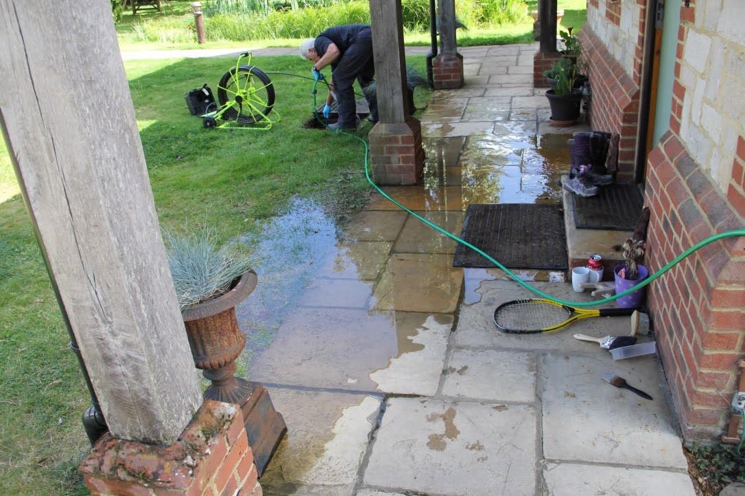 image of surface water on patio