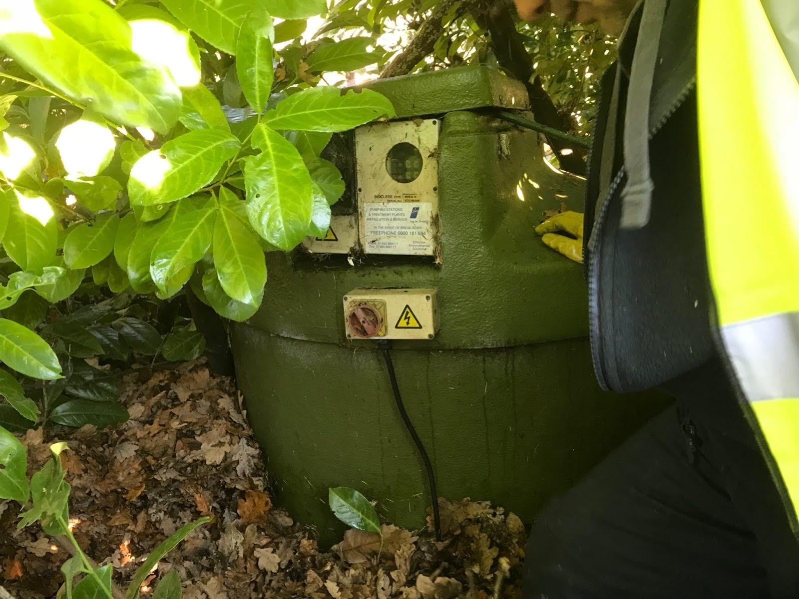 septic tank part of a private sewage system