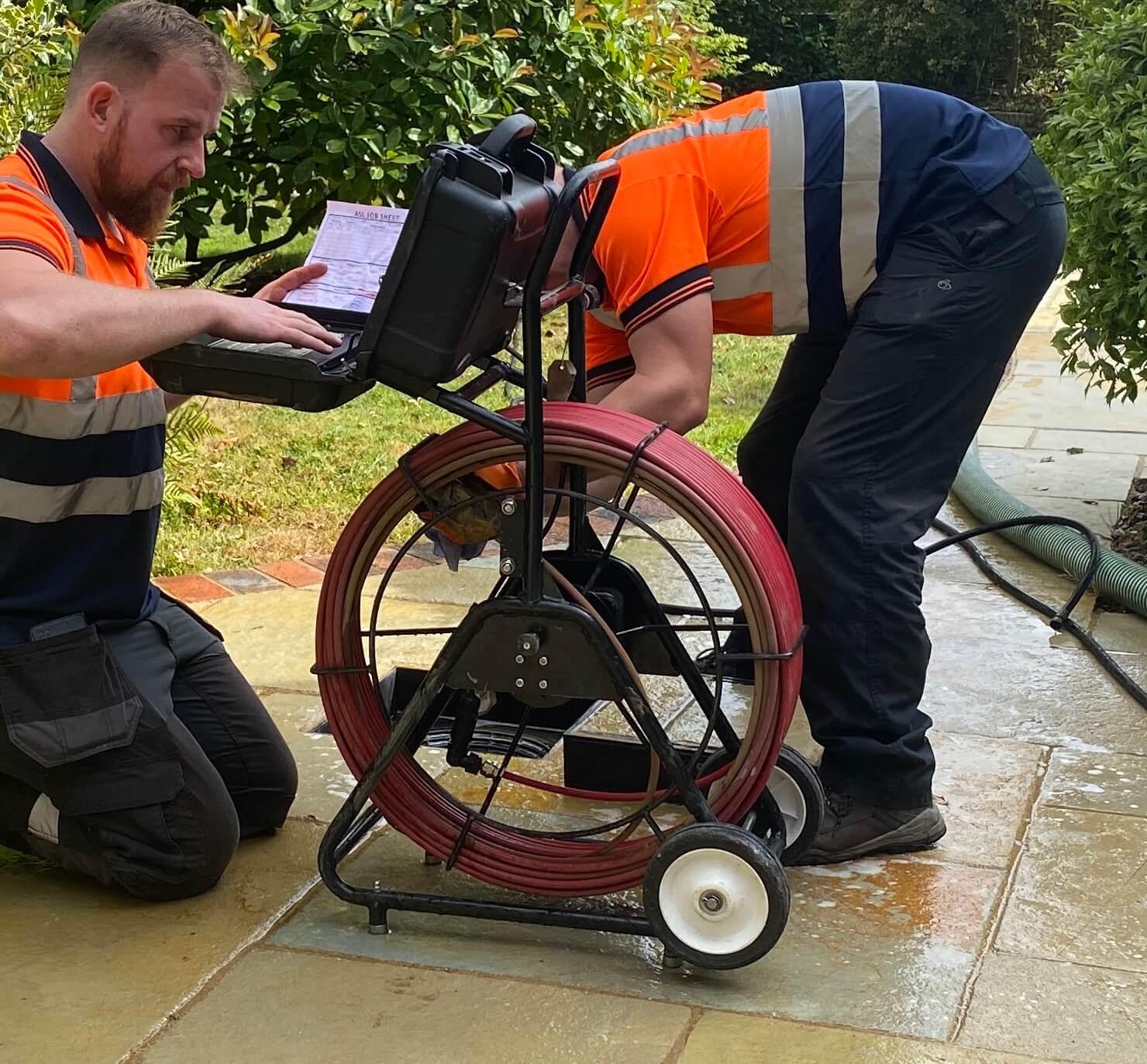 An image of ASL Limited carrying out a CCTV Drainage Survey at a private property in Guildford Surrey