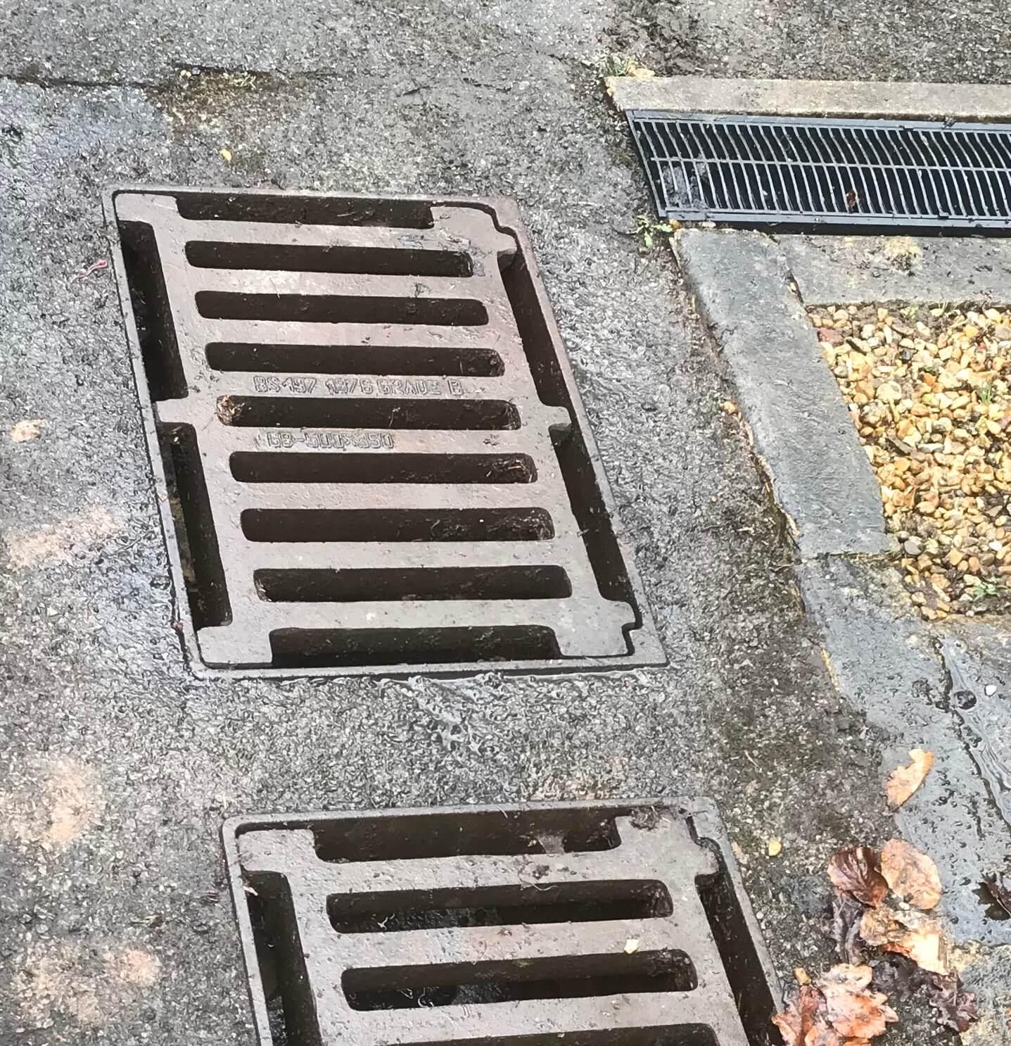 A drainage channel is a long narrow slot you see along a patio or driveway.