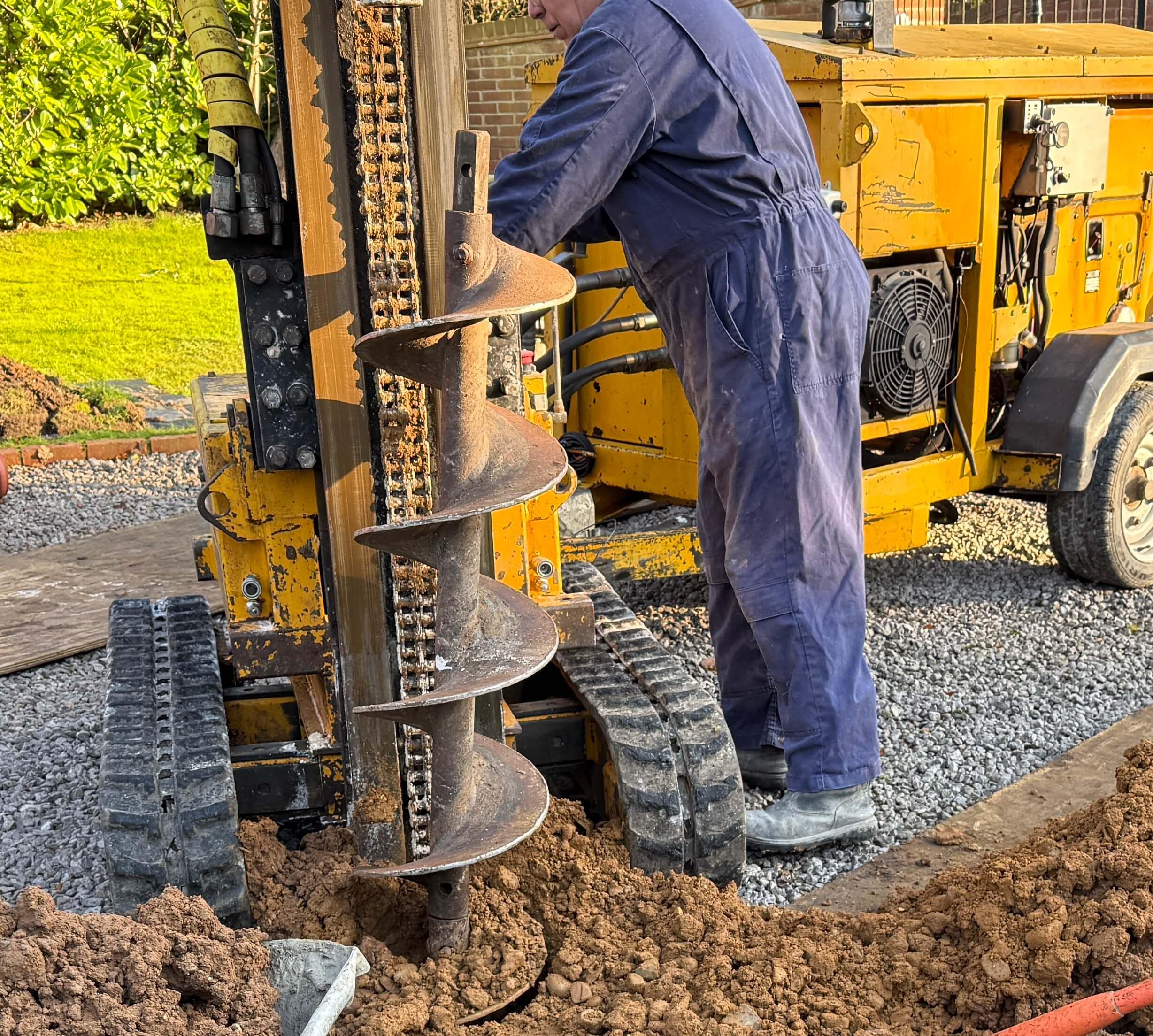 An image of percolation testing for a correctly sized soakaway.