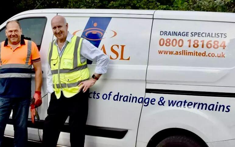 This is a photo of our Gerry with Darren our blocked drain experts attending a job in Leatherhead, before heading off to Redhill.